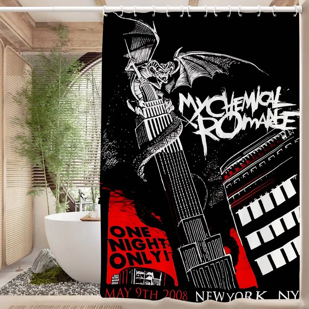 

My Chemical Romance Rock Band 1 шт. занавеска для душа с узором плюс крючки водонепроницаемая машинная стирка полиэфирная ткань абстрактная