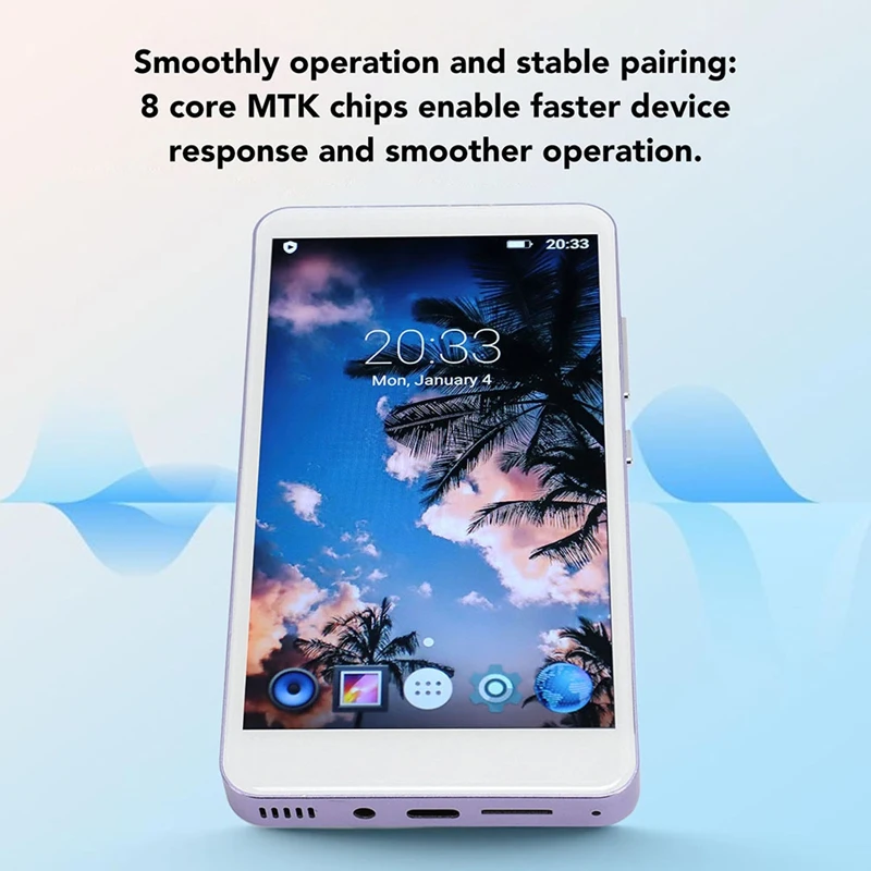 Diário 5 Polegada MP4 Player HD Redução de Ruído 1920 X 1080 IPS Touchscreen 8MP Leitor de Música Câmera Rádio FM