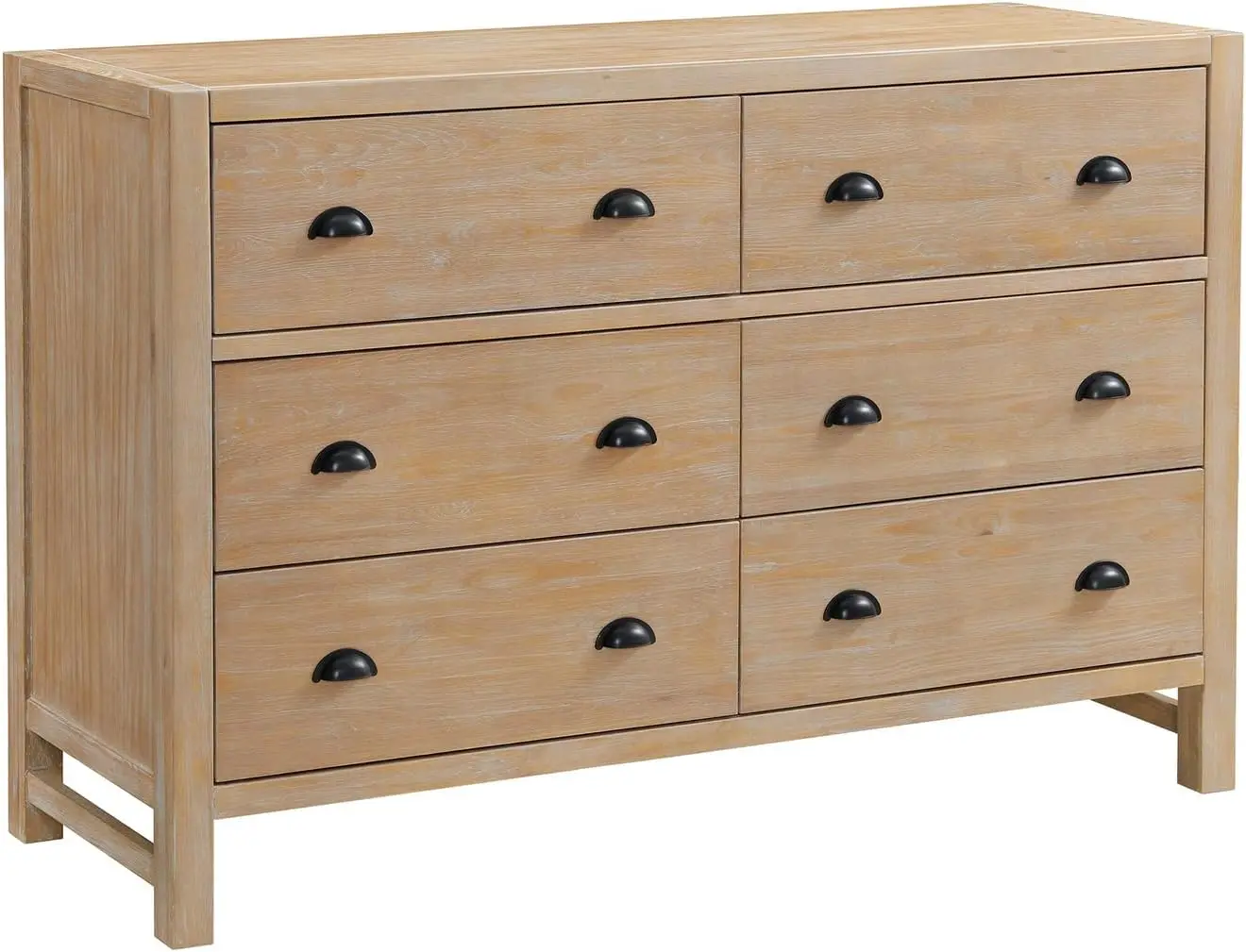 

Alaterre Furniture Arden Wood Double Dresser, 56x18x36 inches, Light Driftwood