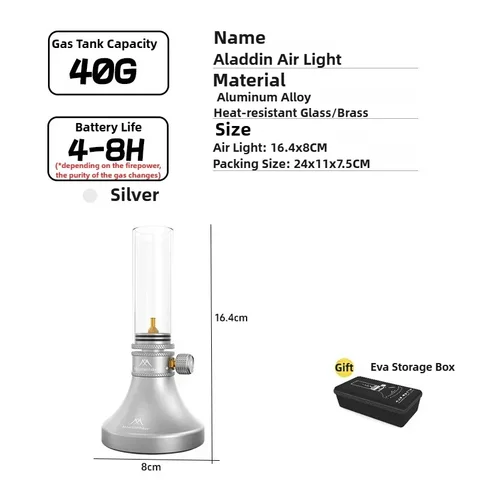 Mountainhiker ljuslykta retro glasskärm gasatmosfär ljus utomhus fiske camping vandring aladdin gaslampa 10 best sales gasljus - №8