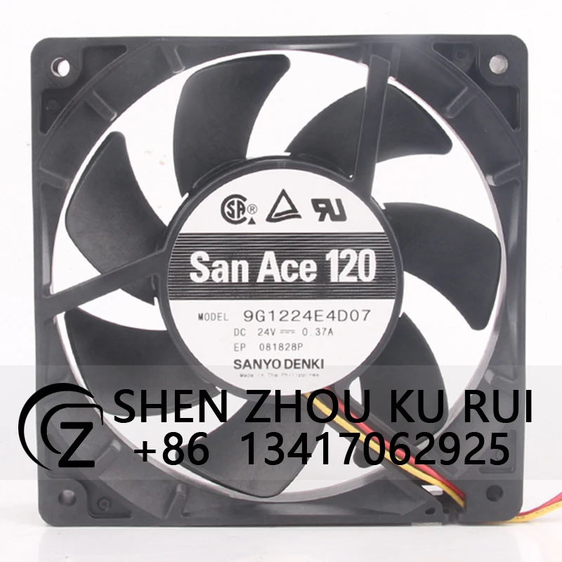 

Case Fan for Sanyo SanAce120 9G1224E4D07 120X120X25MM 12CM 12025 24V 0.37A 3-Wire Inverter Cooling Fan