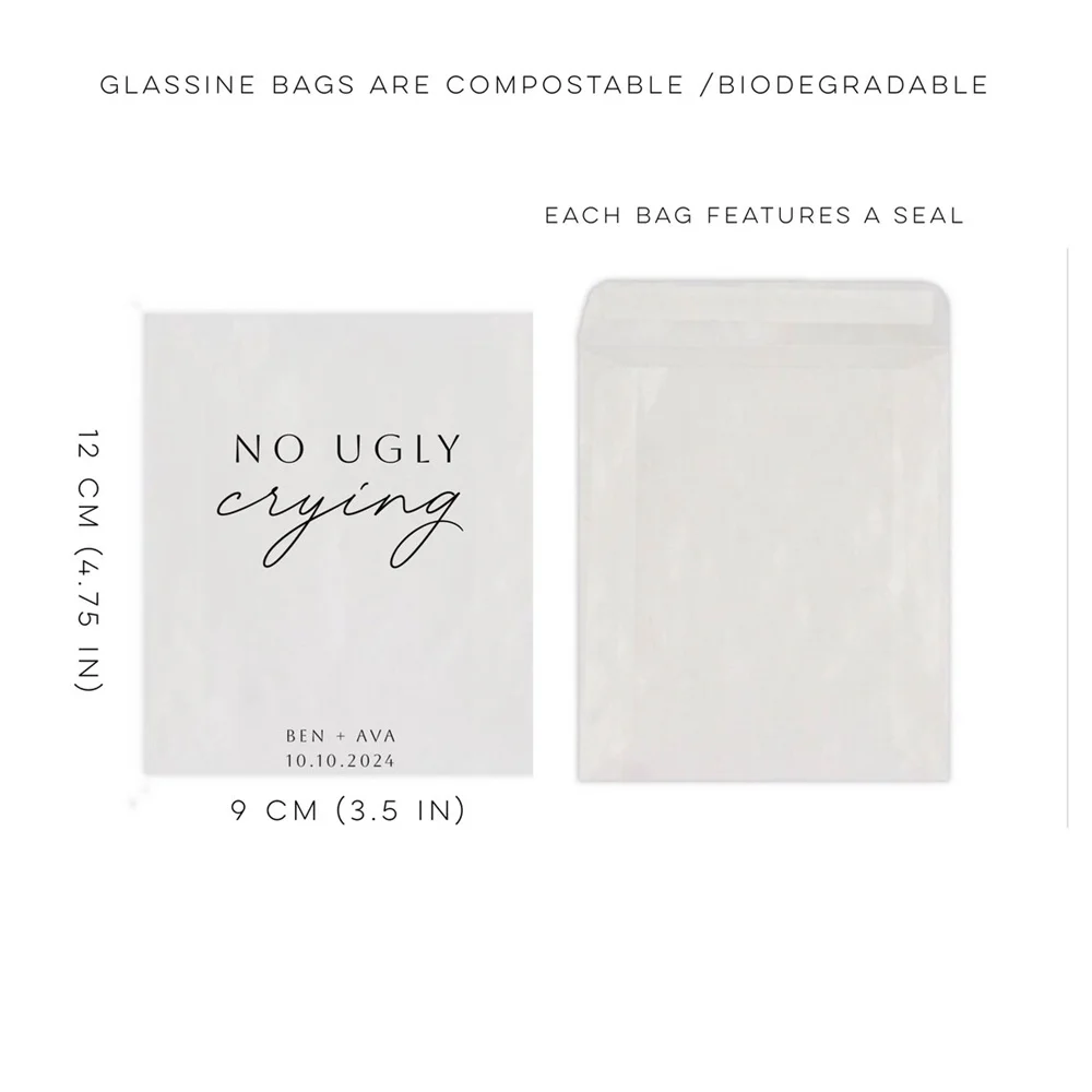 No Ugly crying Tissue Packets | Wedding Tissues | For your Happy tears | Wedding tissue packs | Wedding | Personalised tissue pa