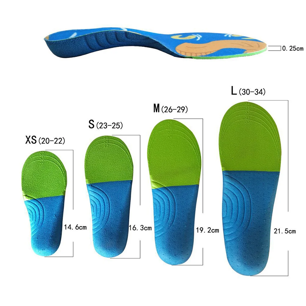 1 Pair Baby Insoles Orthotic Insole Inner Special Heel Pads Arch Correction Insole for Children (Assorted Color Size S 23-25)