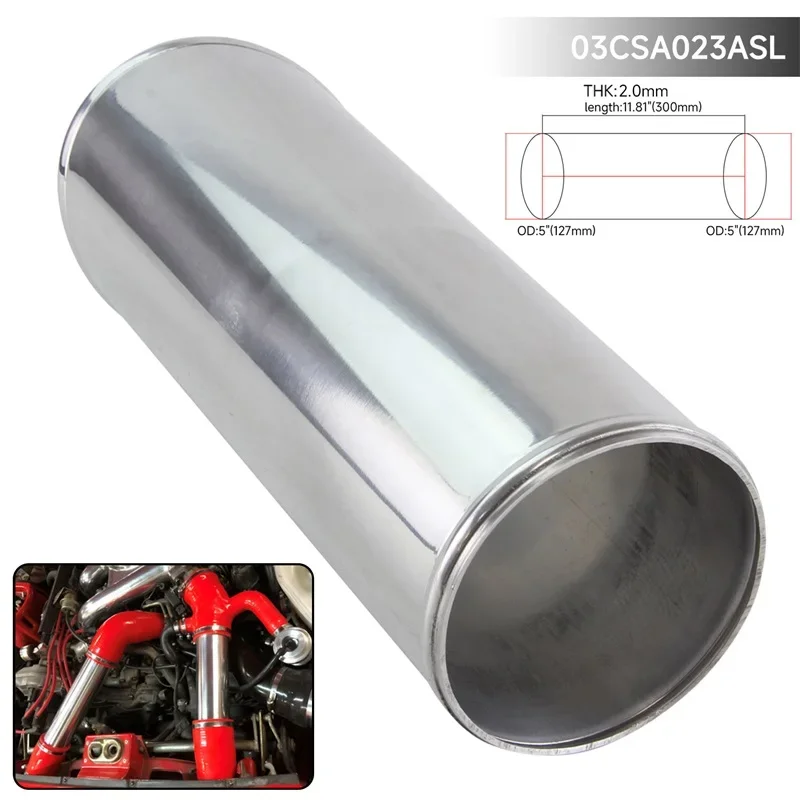 Universal straight  Aluminum Pipe Intercooler Intake Turbo Air Piping 127mm 5