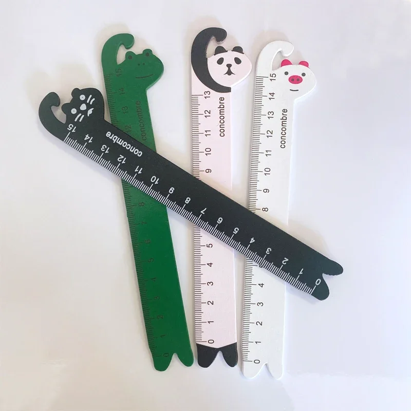 

2Pcs 15CM Straight Ruler wooden Kawaii Accessories Cute Stationery Novelty Painting learning tools Drafting School Supplies