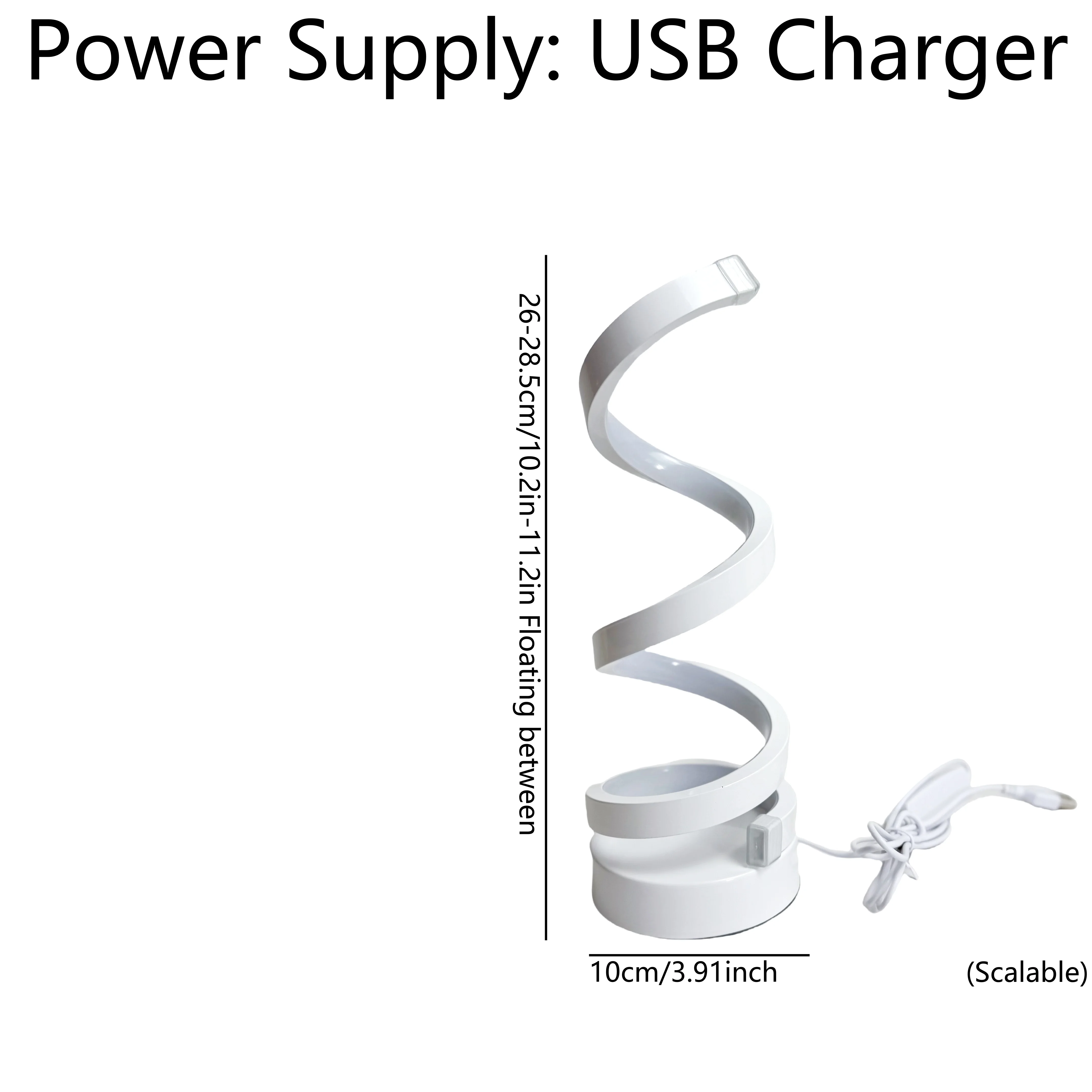 โคมไฟตั้งโต๊ะเกลียวสีขาวหรูหราทันสมัย ขับเคลื่อนด้วย USB พร้อมระบบลดแสงสามสี เหมาะสําหรับห้องต่างๆ