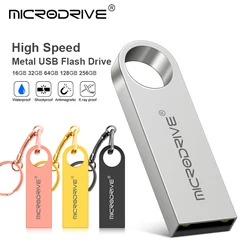 Metalowy pendrive USB 2.0 16GB 32GB 64GB szybka pamięć Stick U Disk 128GB brelok na klucze prezent