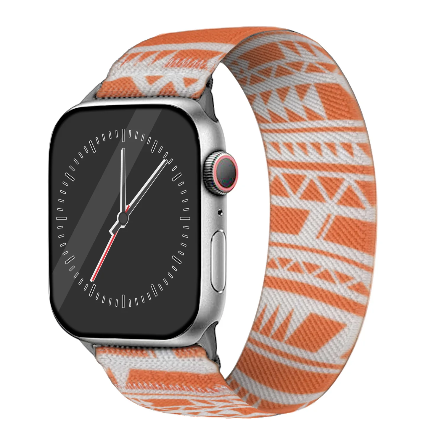 3D Color PRINTS Single loop strap Elastic Fabric Nylon Band Solo Loop For Apple Watch Iwatch Band Series 7 3 5 Se 6 8 Ultra1/2