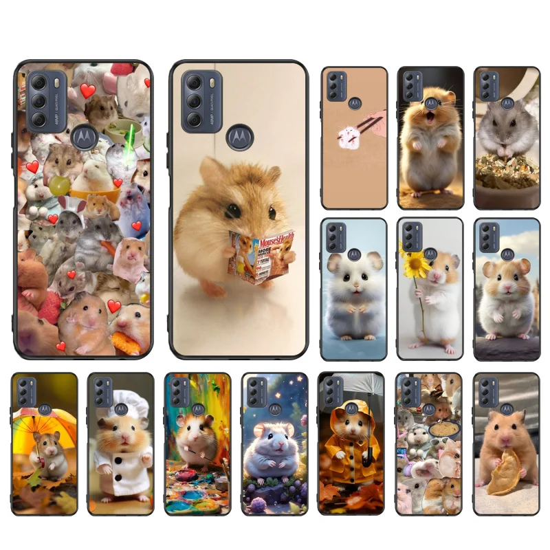 

Cute Hamster Phone Case For Moto G84 G22 G32 G42 G52 G62 G53 G72 G60 G60S G100 G10 G20 G30 G13 G50 G 5G G Pure