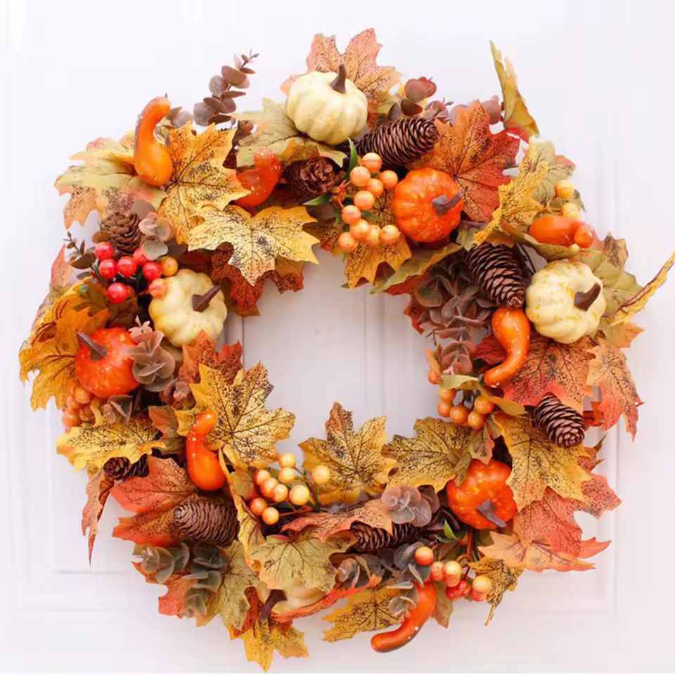 40cm Autumn Pumpkin Door Wreath