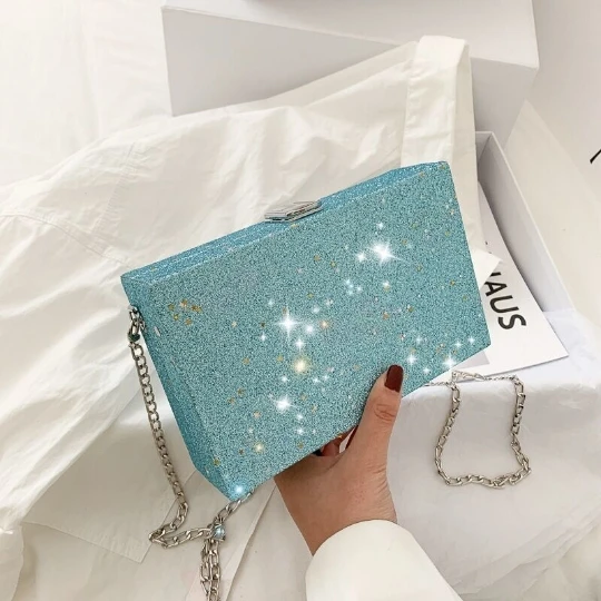 White Bright  New OL Women Party Bags Box Hard Mini Shoulder Handbags Trend Design Chain Hasp Bags Coin Purse Single Square Bag