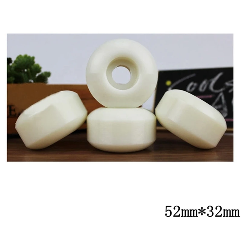 4Pcs Skateboard Longboard Wheels 52mm 95A Road Skate Motion Wheels with 8Pcs ABEC-11Seal Bearing,White