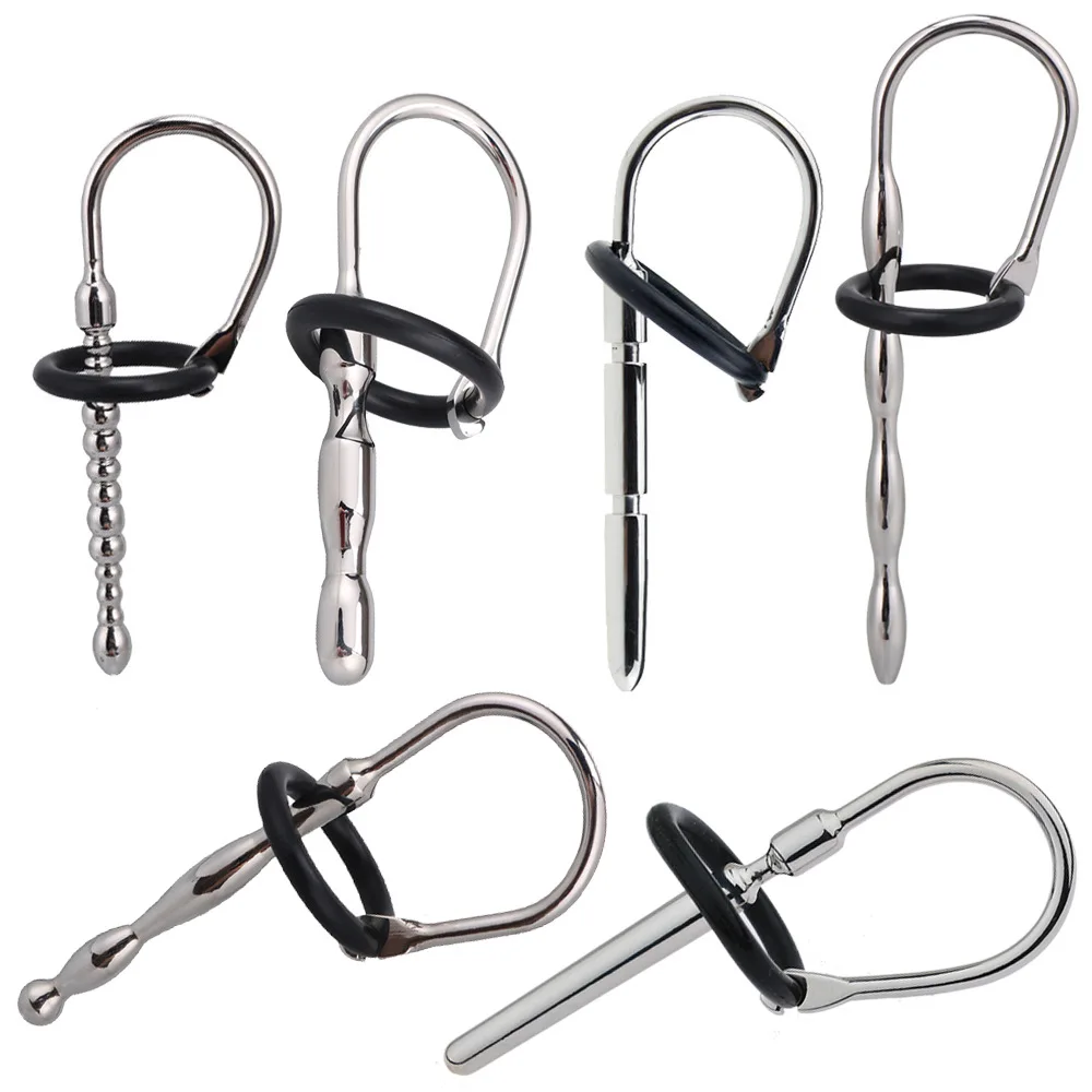 304 Stainless Steel Urethral Catheter Dilator Horse Eye Irritation Sex Toy Men Penis Urinary Plug Insert Urethra Delay Lock Ring