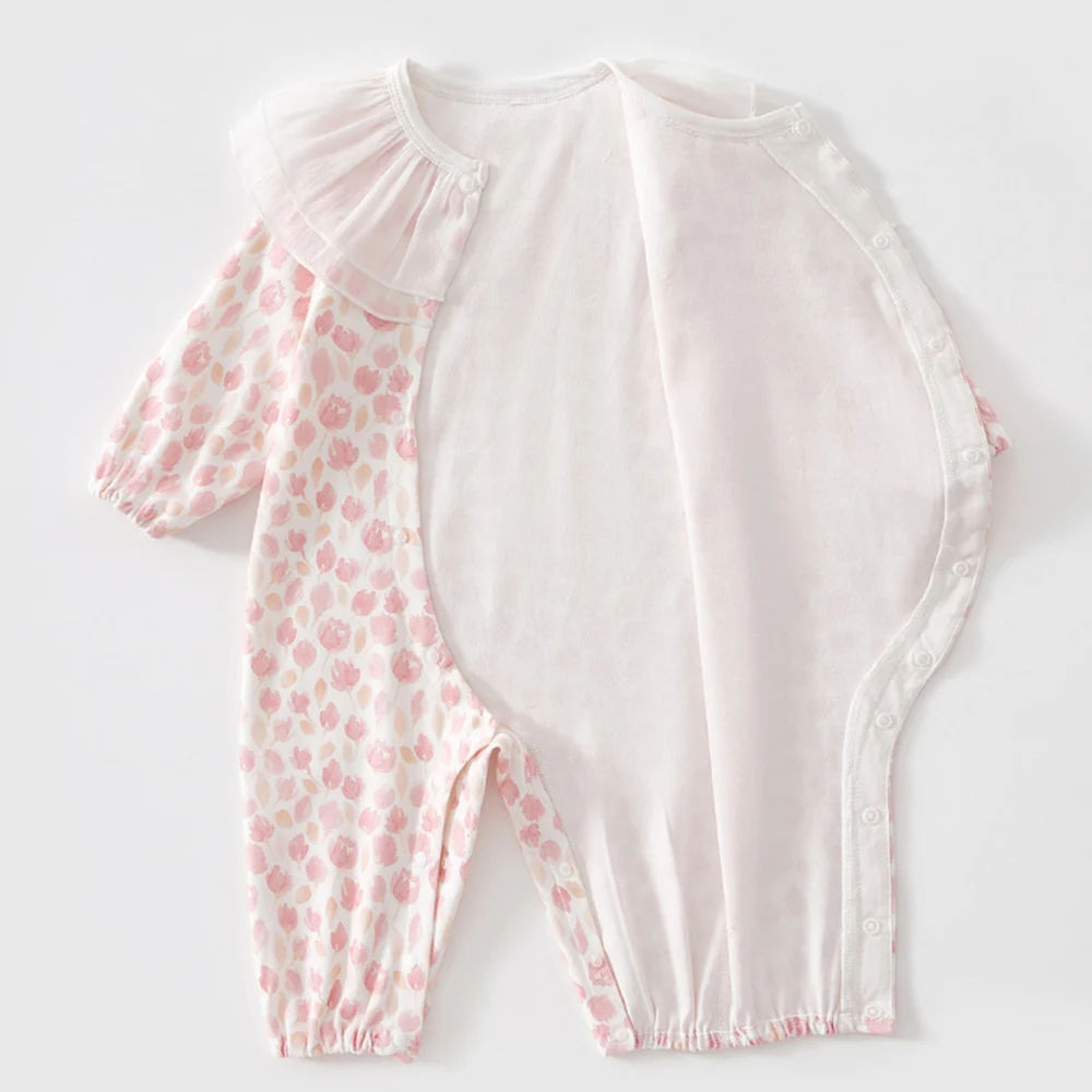 عيد الشكر طفلة رومبير طويلة الأكمام القطن الأزهار الرضع بذلة الأميرة الخريف بوتيك ملابس الطفل