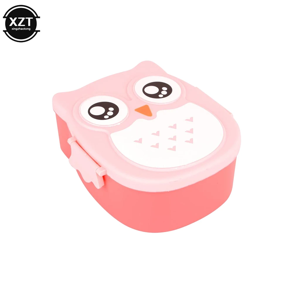 1PCS Cute Cartoon Owl Plastic Seal Lunch Box Fashion Convenient Children School Picnic Portable Bento Tableware For Picnic Set