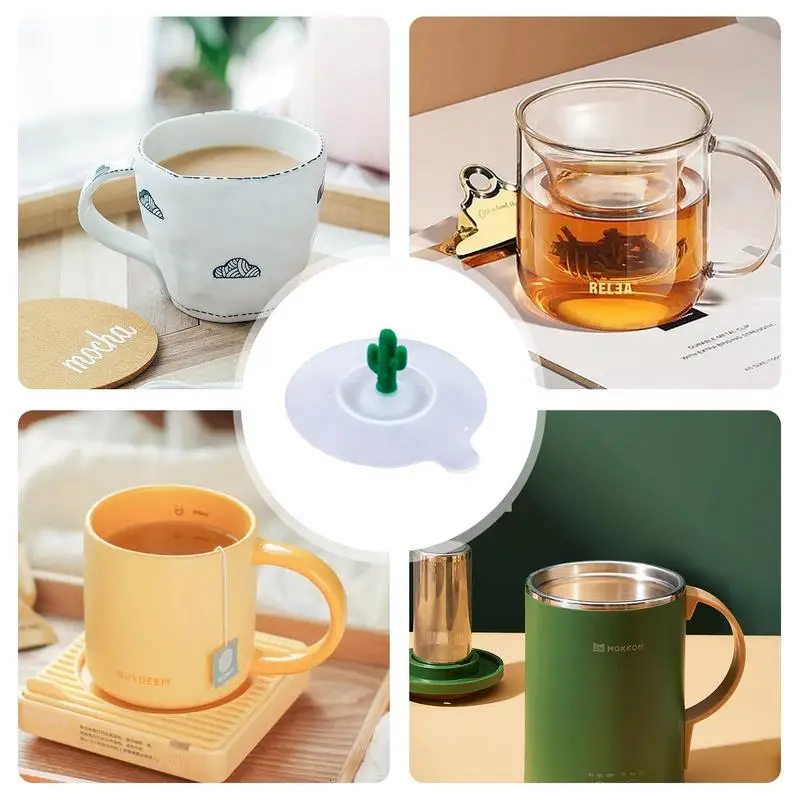 Silicone Mug Glass Cup Cover Dust Proof Lids Anti Dust Cup Lid Reusable Cute Sealing Suction Cup Covers drinkware accessories