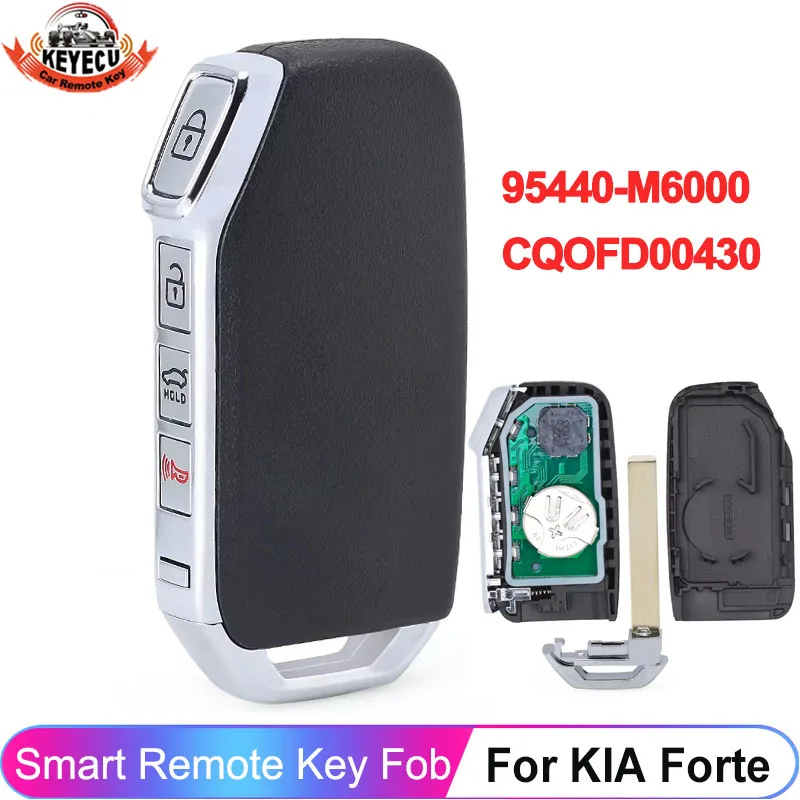 

KEYECU P/N: 95440-M6000 433MHz 4 Buttons For KIA Forte 2018 2019 2020 Smart Auto Key FCC ID: CQOFD00430 Remote Control Fob