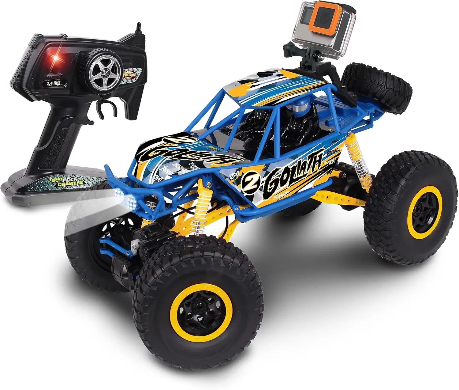 Mean Machines Goliath RC Rock Crawler, 1:10 Scale, 19-Inch 4WD Truck