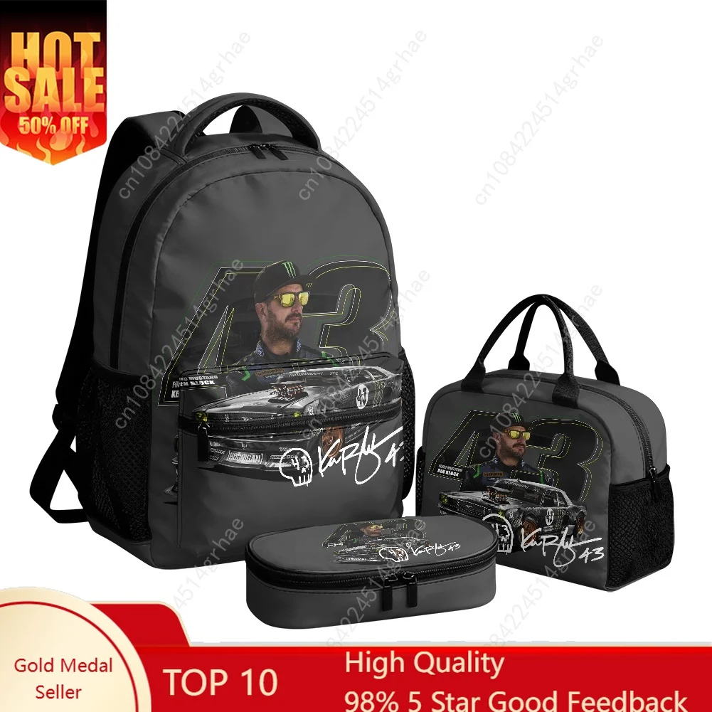 Ken Block 43 Custom Leisure All-Over Print 3-Piece Backpack Set (Includes Backpack, Lunch Bag, and Pencil Case)