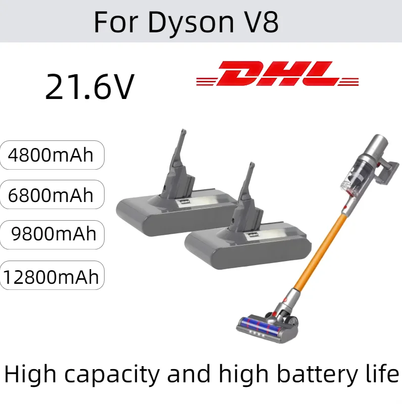 

12800mportable rechargeable battery 100% batteryAh 21.6V suitable for Dyson vacuum cleaner V6 V7 V8 V10 series high endurance