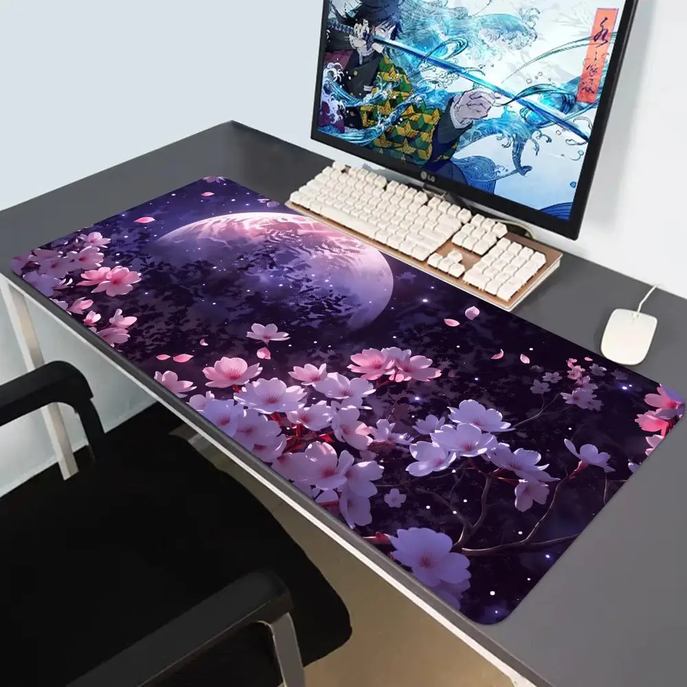 

HYBXAXC Sakura landscape Mouse Pad Gamer Desk Mat Office Rubber Keyboard Pads Carpet Computer Table Accessories Long Mousepad