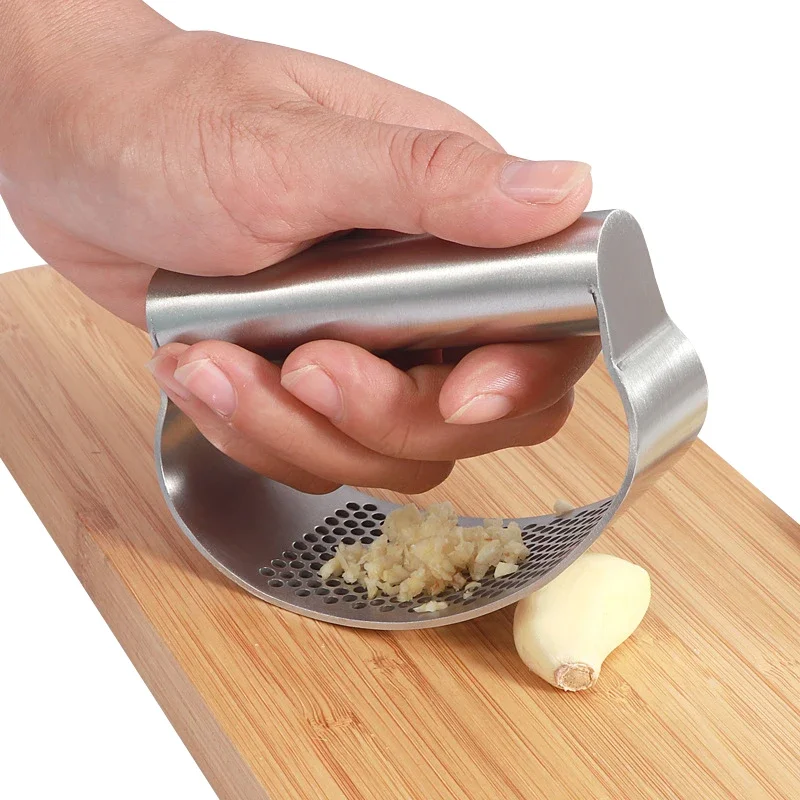 Upgraded Stainless Steel Garlic Press Squeezer Manual Garlic Ginger Rocker Crusher Garlic Cutting Mince Tools Kitchen Gadgets