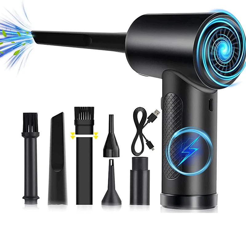 Protable Air Duster for Computer Cleaning 51000RPM Cordless Compressed Air Blower with LED Light for PC Computers Keyboard Clean
