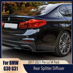 Bmw G30 G31 리어 범퍼 사이드 스플리터 시리즈 5 520d 520i 525d 530i 530d 2017-2023 리어 디퓨저 배기 파이프 트림 스플리터