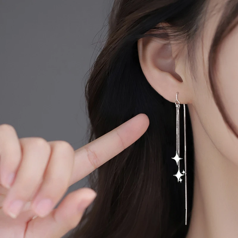 Women's Long Tassel Chain Charm Earrings Fashionable Simple Star Earring Wholesale Hot Selling