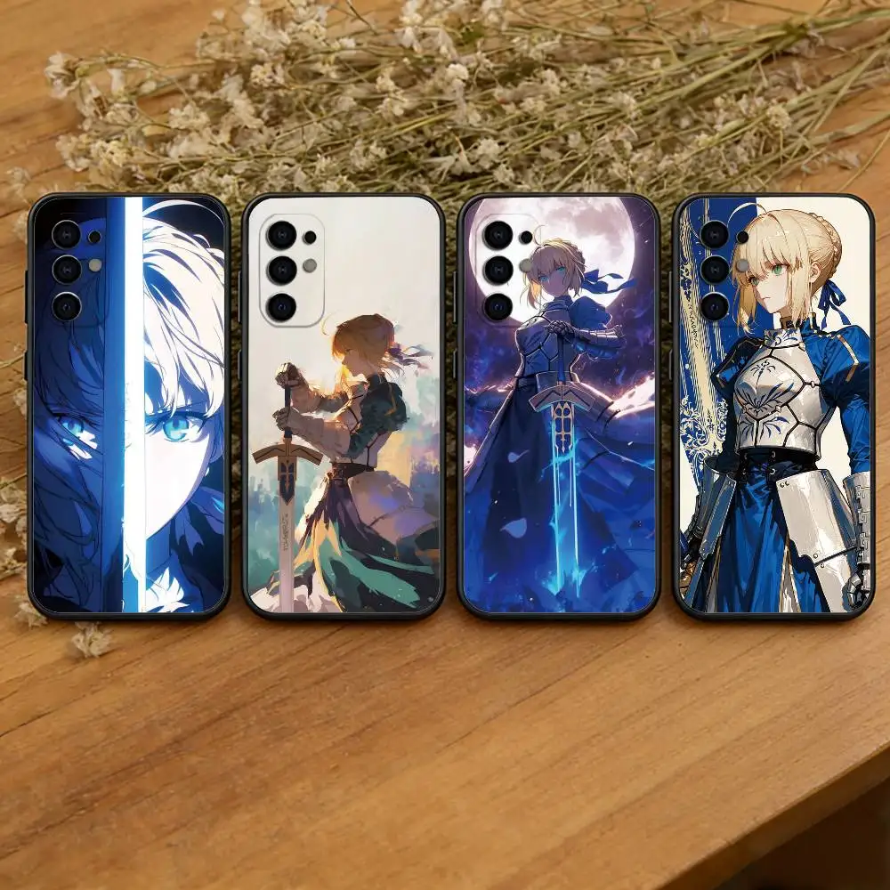 Fate saber Phone Case For Samsung S25,S24,S21,S22,S23,S30,Ultra,S20,Plus,Fe,Lite,Note,10,Black Cover