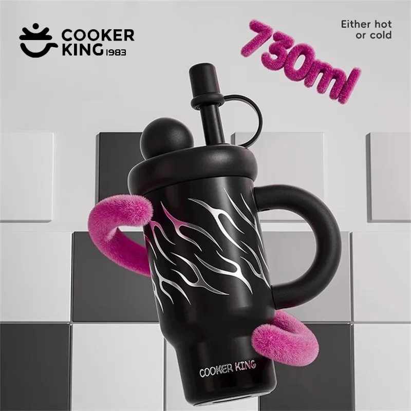 

Изолированная чашка COOKER KING с соломинкой, термос из нержавеющей стали 316, ситечко для чая, герметичная бутылка для воды, колба для горячей и холодной воды
