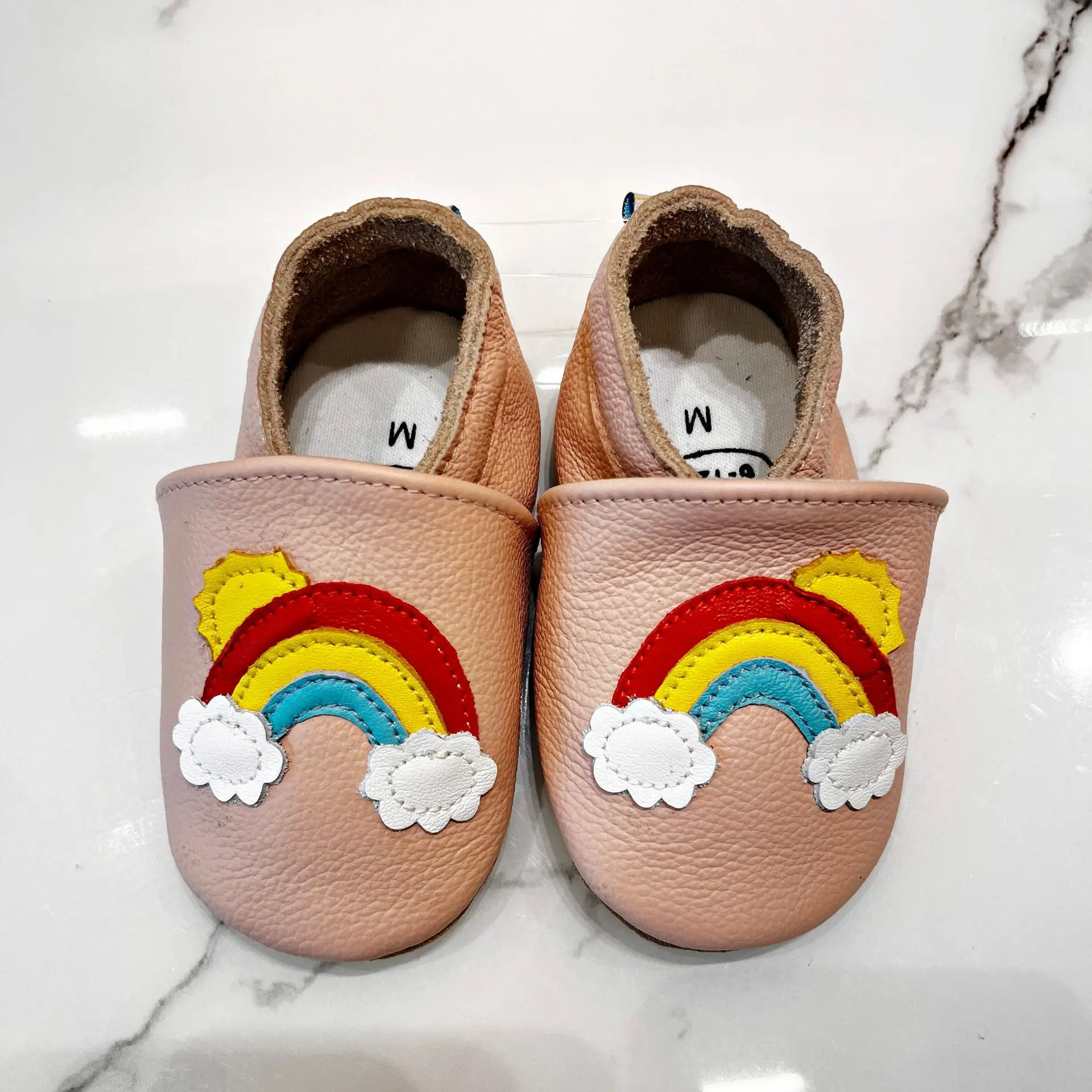 

Spring Cowhide Baby Girls Shoes Embroidery Cartoon Animal Flowers Newborn Indoor Shoes Genuine Leather First Walkers