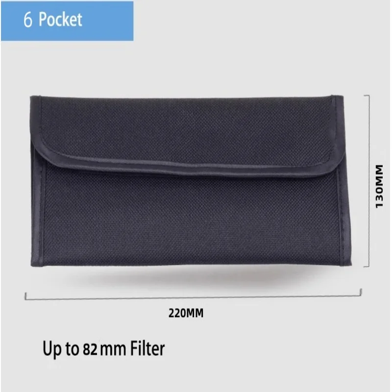 RF09  foldable Camera accessories Lens Filter Bag case 1/3/4/6/10 Pockect Filter Lens Wallet Nylon Adapter Ring Storage Case Bag