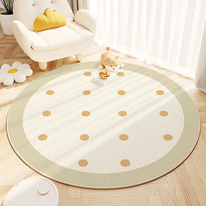 Runder Teppich mit Punktmuster, minimalistischer, frischer Heimdekorationsteppich, mehrere Größen, rutschfeste Matte für Wohnzimmer, Schlafzimmer, Eingangsbereich