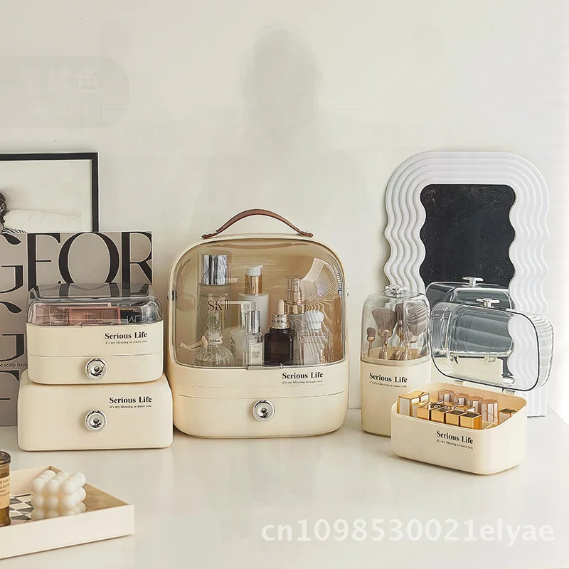 

Luxury Storage Box Set of 5 Large Capacity Classification Cosmetics Storage Box with Handle Cherry Blossom Pink Jasmine White