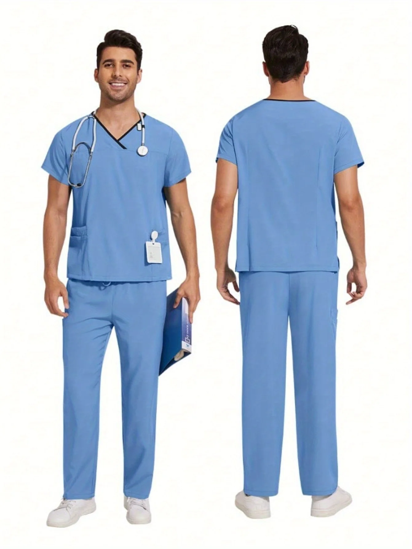 Sii il meglio vestito con abbinamenti ai colori Nuovi vestiti per il lavaggio delle mani Chic Uniformi per abiti da infermiera per uomini negli ospedali Cliniche dentistiche