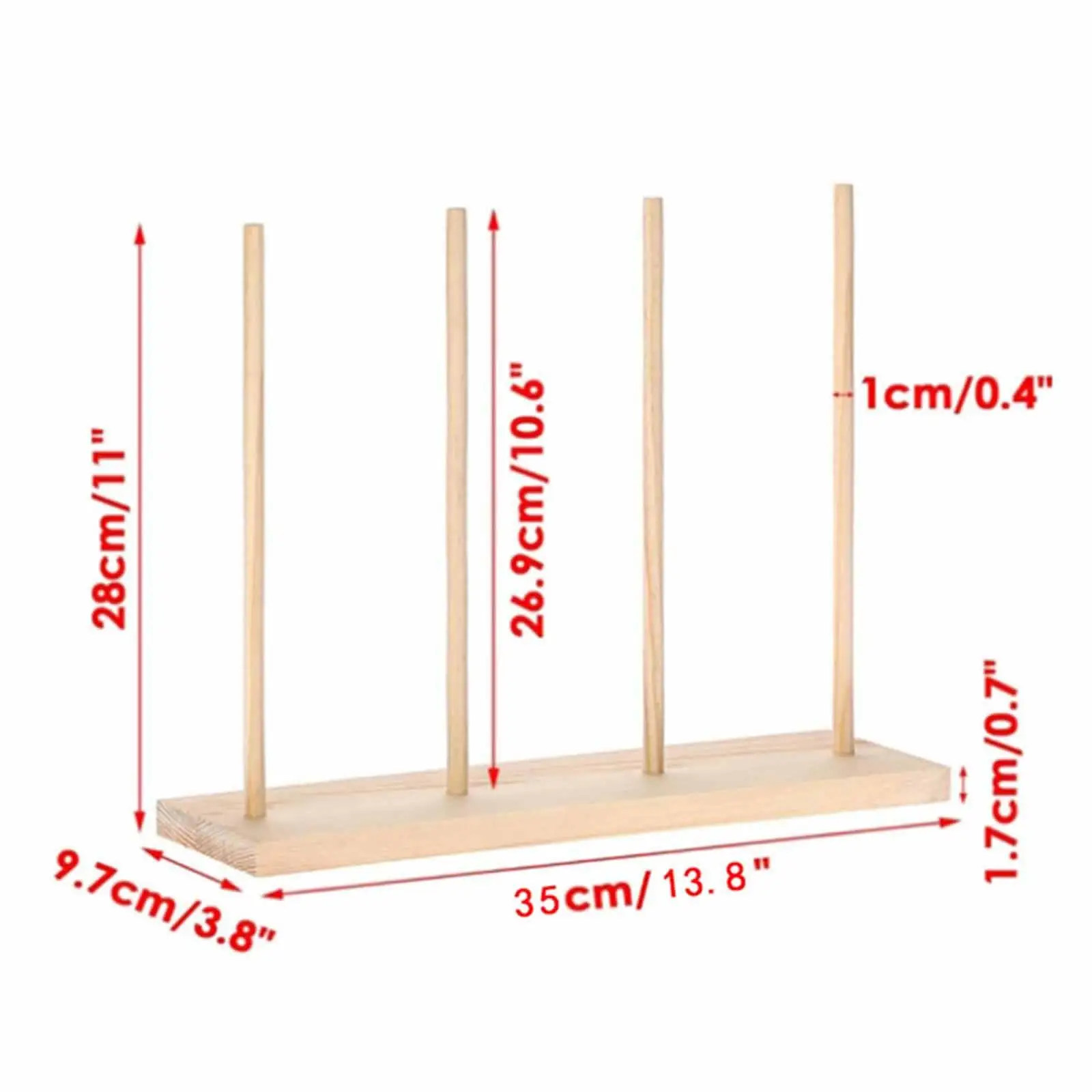 Ribbon Spool Organizer Wood Rack Tabletop Holder for Sewing Thread Yarn Storage Craft Dispenser Wreath Making Stand