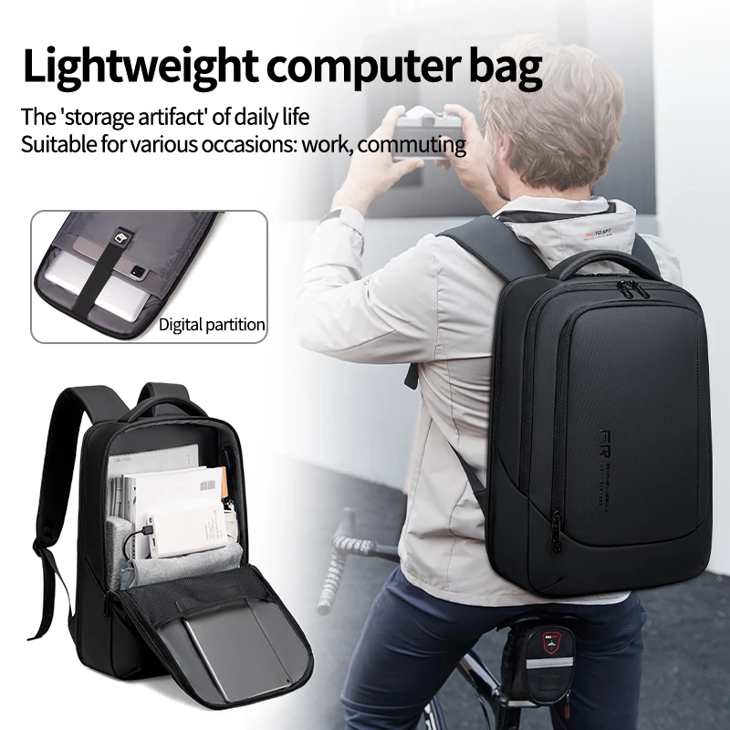 FENRUIEN Men's Backpack Can Be Expanded in Thickness and Capacity. It Is a 16-Inch Laptop Backpack for Business Trips and Travel