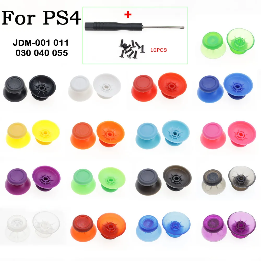 1Set Ersatz-3D-Analog-Stick-Abdeckungen für PS4-Controller mit Gehäuseschrauben und Schraubendreher