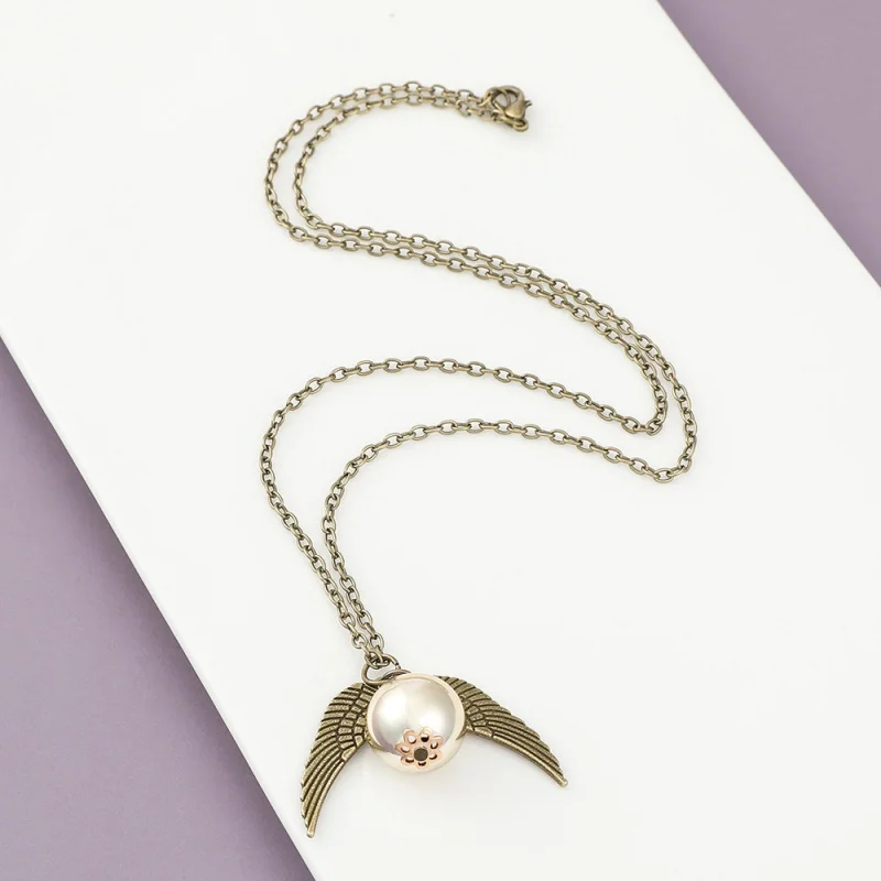 necklace Stainless Steel Chain 2025 Fashion Necklace Retro Style Crystal Angel Wing Charm Golden Doraemon Men\'s