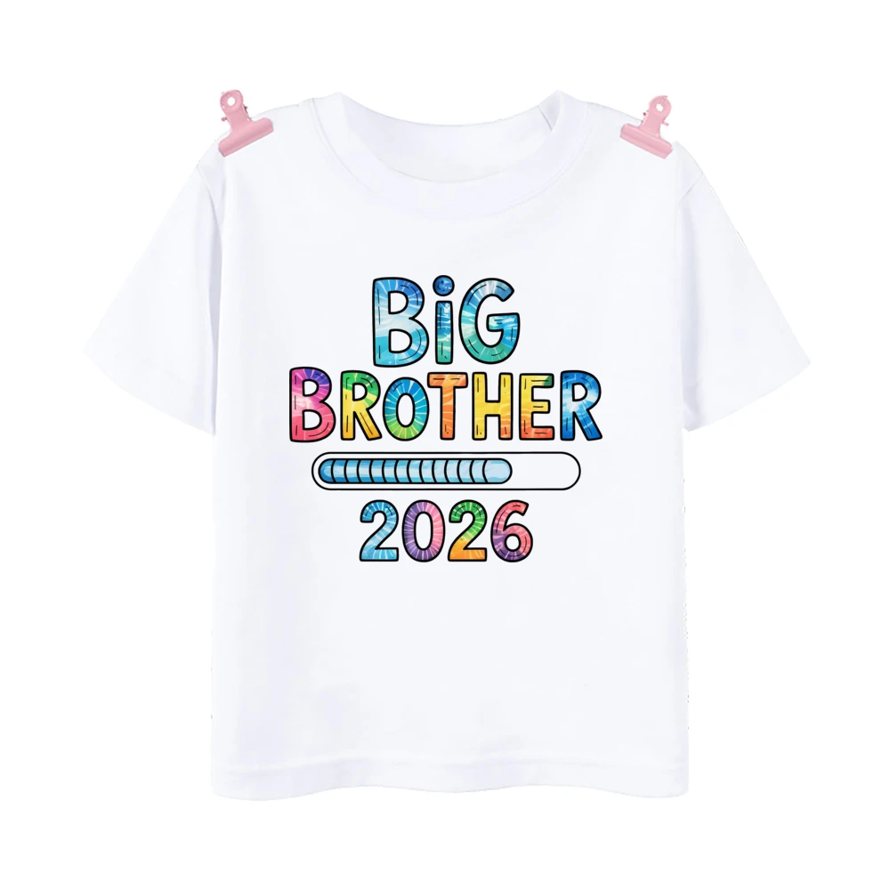 الأطفال تي شيرت الأخ الأكبر الأخت الكبرى طباعة الصيف قصيرة الأكمام بلايز موضة س الرقبة تيز في الهواء الطلق ملابس الأطفال غير رسمية #3