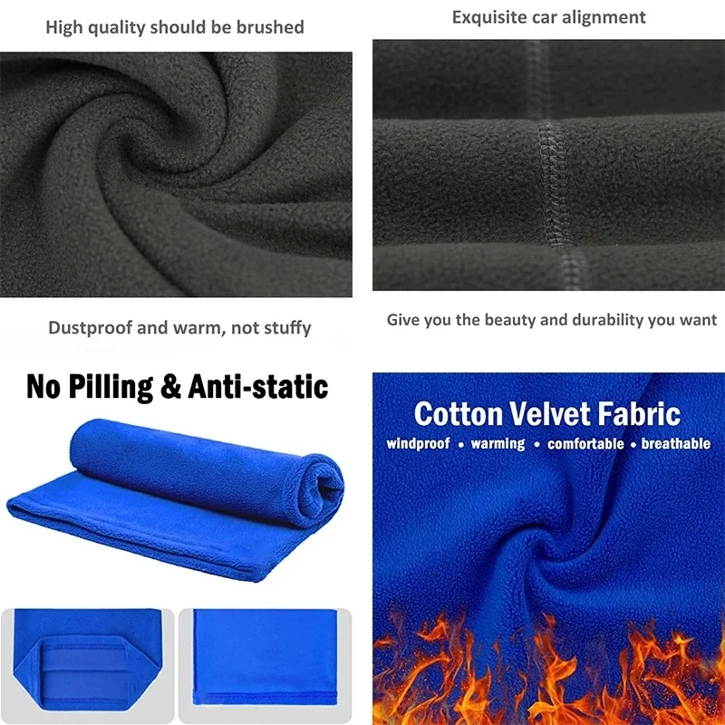 Fleece Neck Warmer Warm Winter Face Mask Adjustable Drawstring Beanie Cap Men Women Skiing Cycling Riding Neck Gaiter