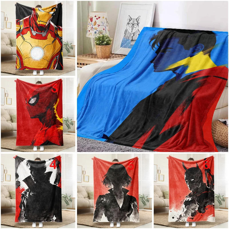 

Marvel Superman Silhouette Blanket Soft Flannel Throw Sofa Bed Cover for Kids Adults Home Decor