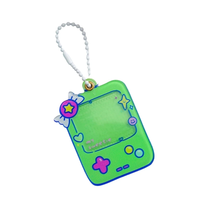  Creative Keyrings Acrylic Card Holders Keychain Photo Card Holders Photo Storage Pendant Card Clip
