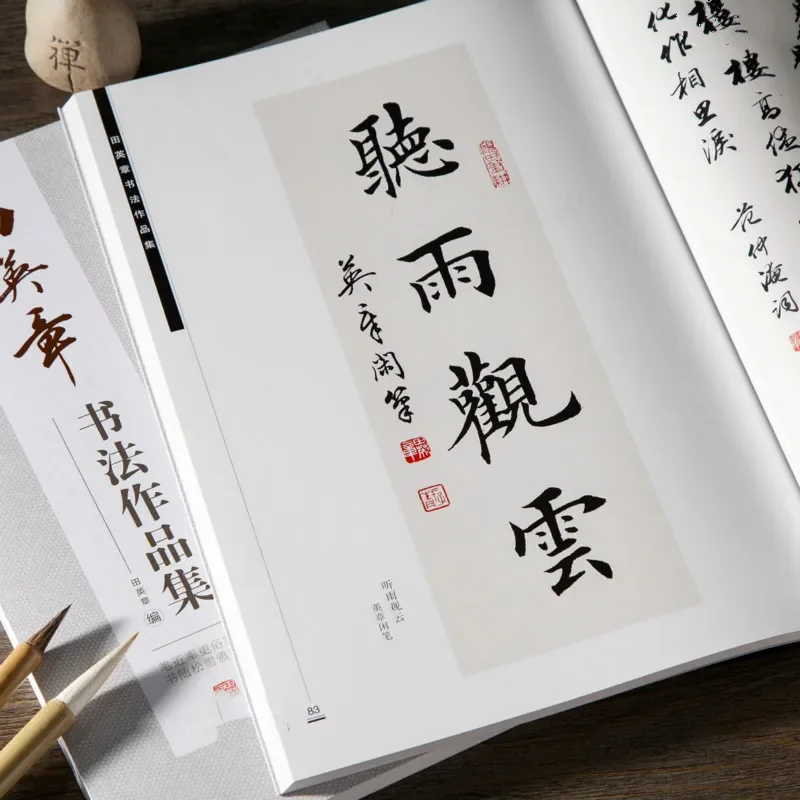 Tian Yingzhang Brush Pen Calligraphy Work Collection Regular Running Script Works Copying Book Ou Style Calligraphy Copybook