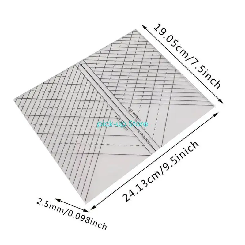 Q5WA متعددة الوظائف شفافة خياطة مسطرة مستقيمة اللحف استنسل حاكم خياطة حاكم خطوط خياطة واضحة للخياطين