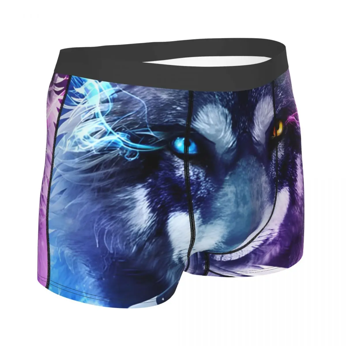 Space Galaxy Wolf Knife Moon Paw Underpants Homme Panties Male Underwear Print Couple Sexy Set Calecon