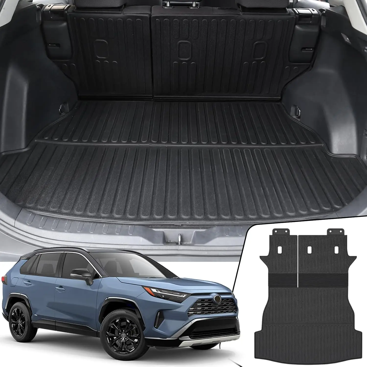

All-Weather TPE Cargo Liner with Backrest Mat for Toyota RAV4 2019-2025, Durable Trunk Mat Accessories