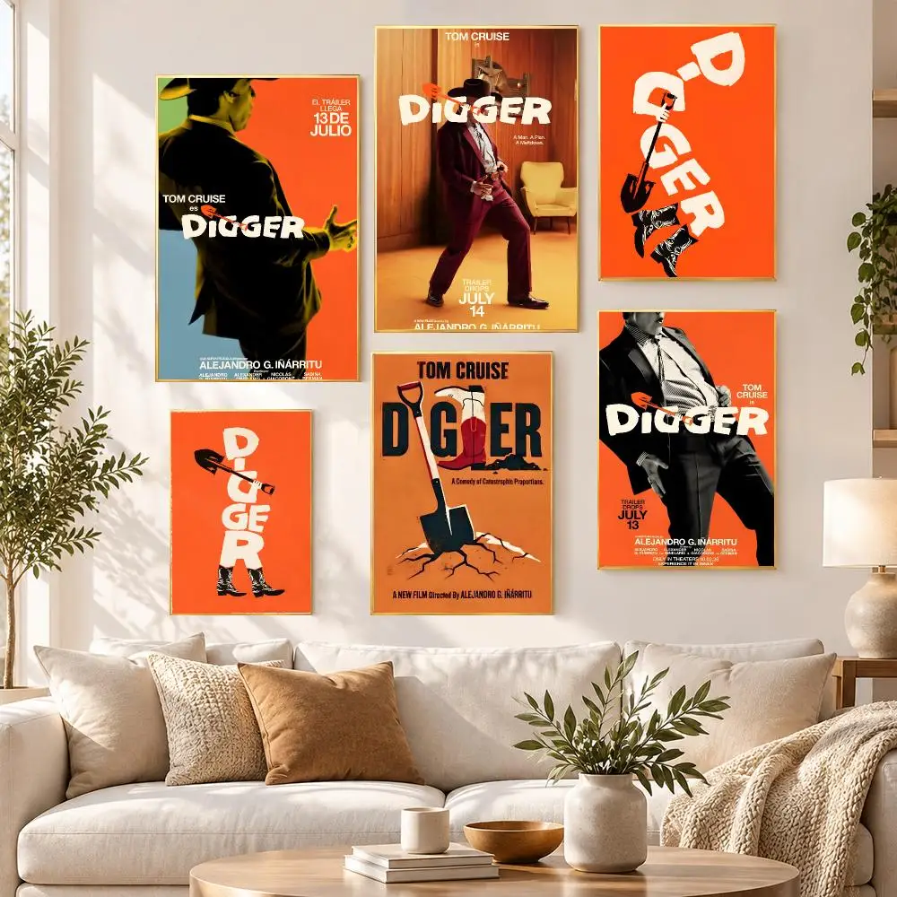 Movie Popular Popular Modern Digger Poster HD Waterproof PP Self Adhesive Aesthetic Bedroom Dorm Gaming Room Home Decor Gift