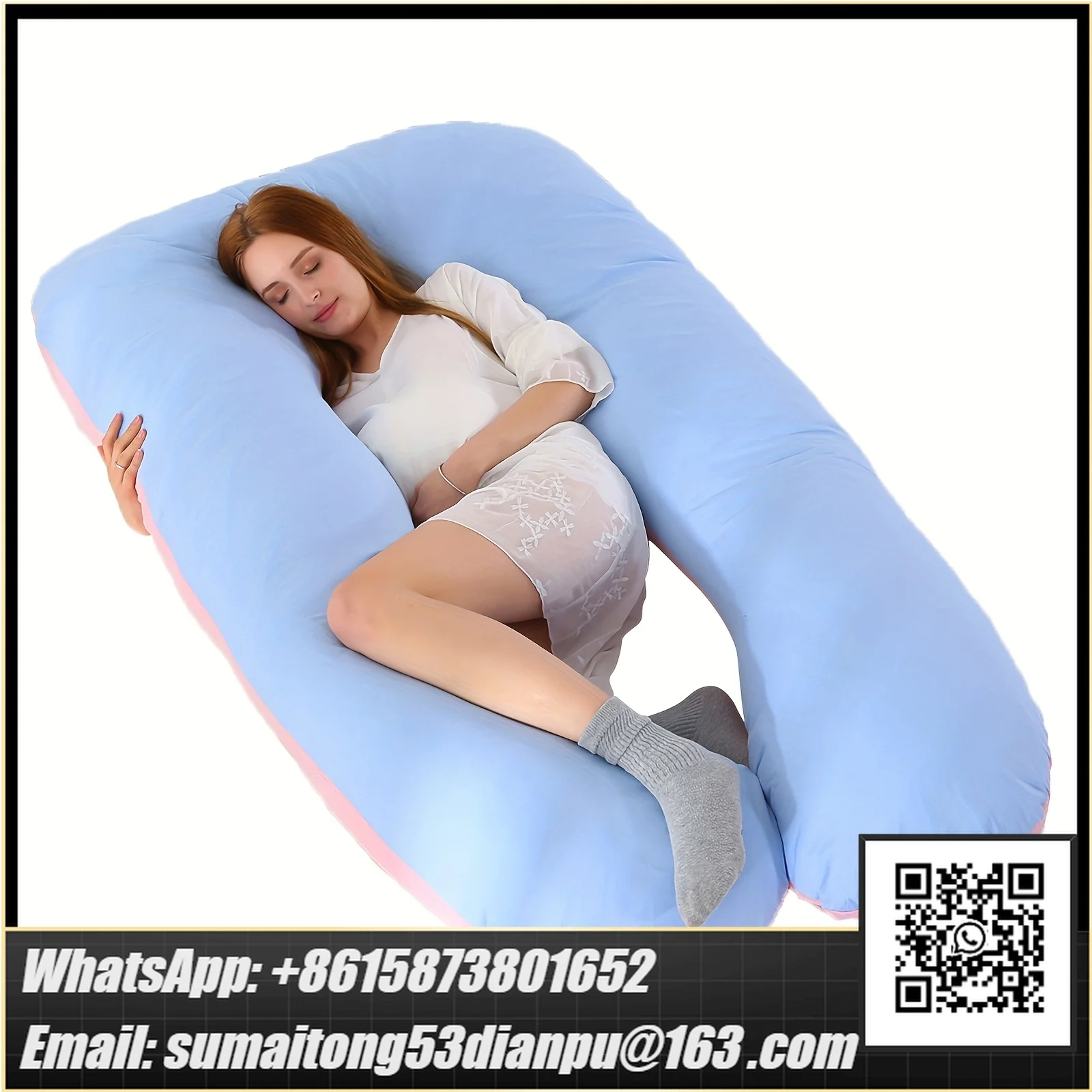 Ergonomic U Shape Pillow for Neck and Back Support, Maternity Pregnancy Body Pillow, Office Travel Sleeping Cushion for Adults